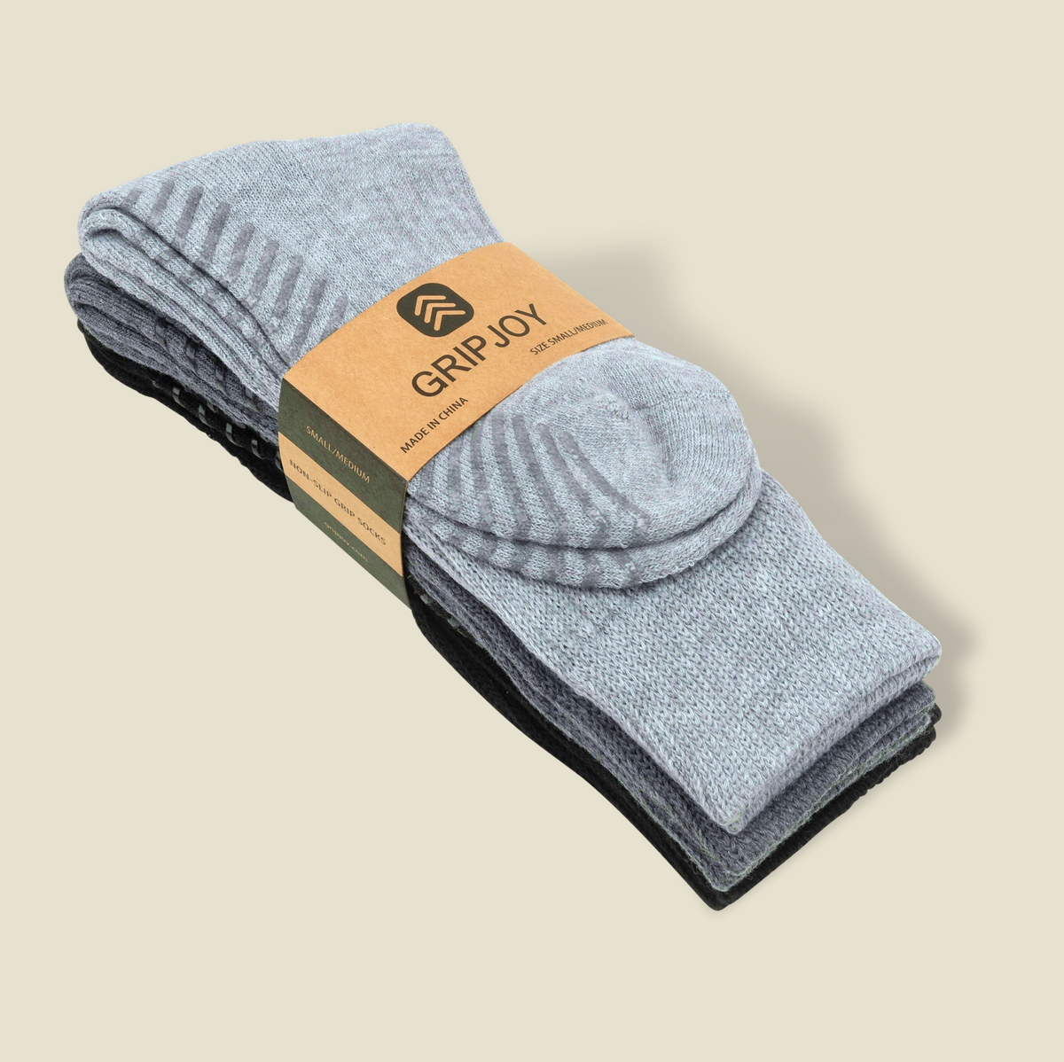 Grip Socks for Men - Casual Comfort Crew x3 Pairs - Gripjoy Socks