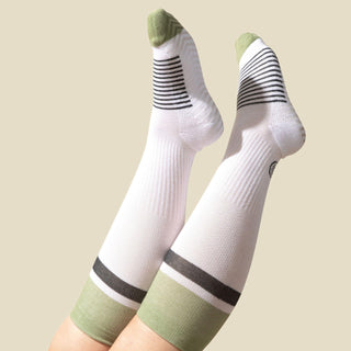 Women's Compression Grip Socks, Green White