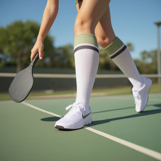 Women's Compression Grip Socks, Green White