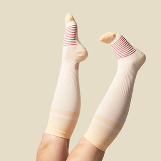 Women's Compression Grip Socks 2-Pack, Mix Orange Cream Pink Green