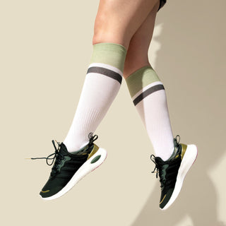 Women's Compression Grip Socks, Green White