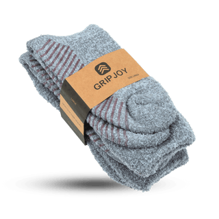 Men's Fuzzy Grip Socks 2-Pack, Gray