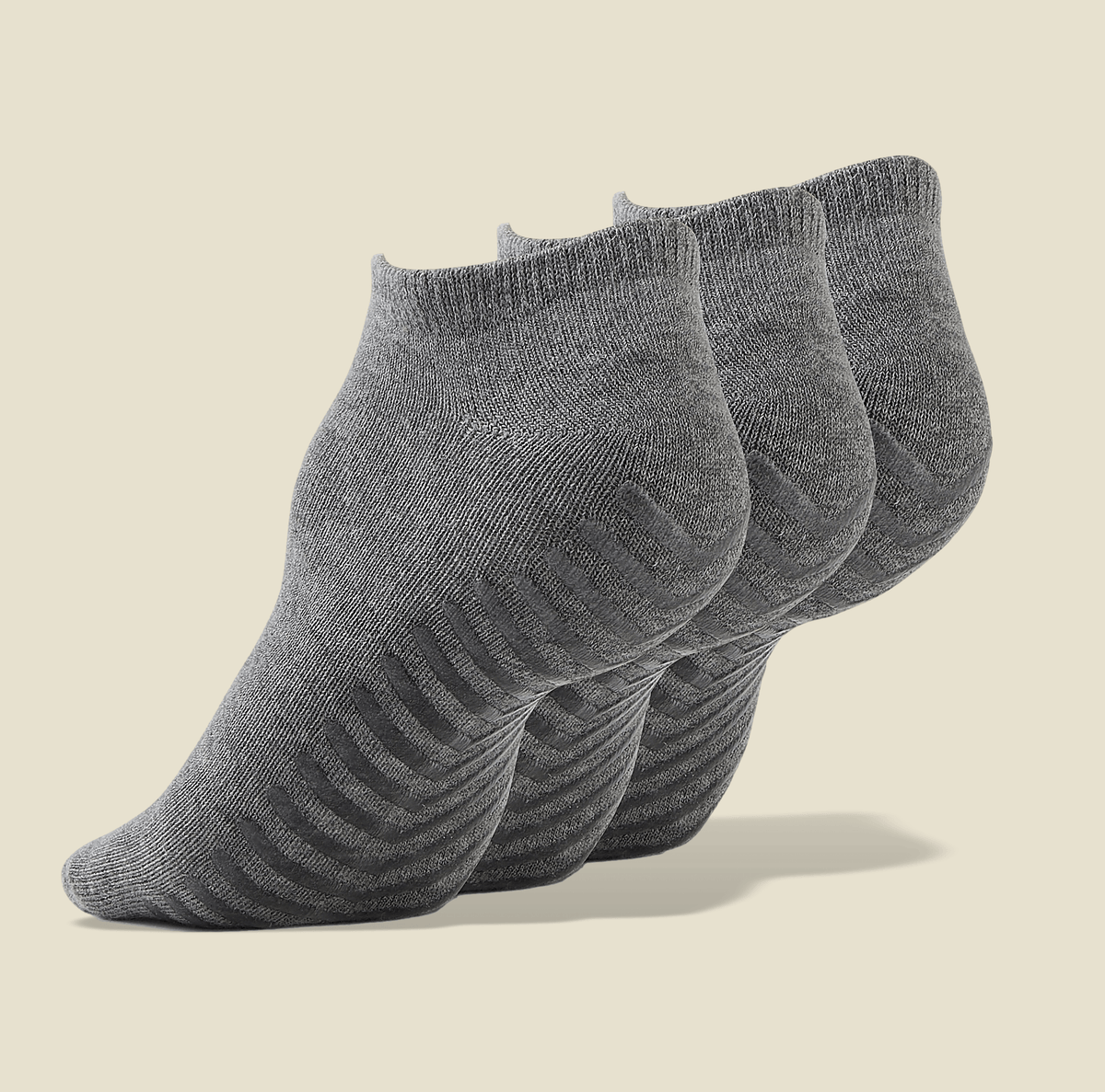 Light Grey Women&#39;s Low Cut Ankle Non Skid Socks - 3 pairs - Gripjoy Socks