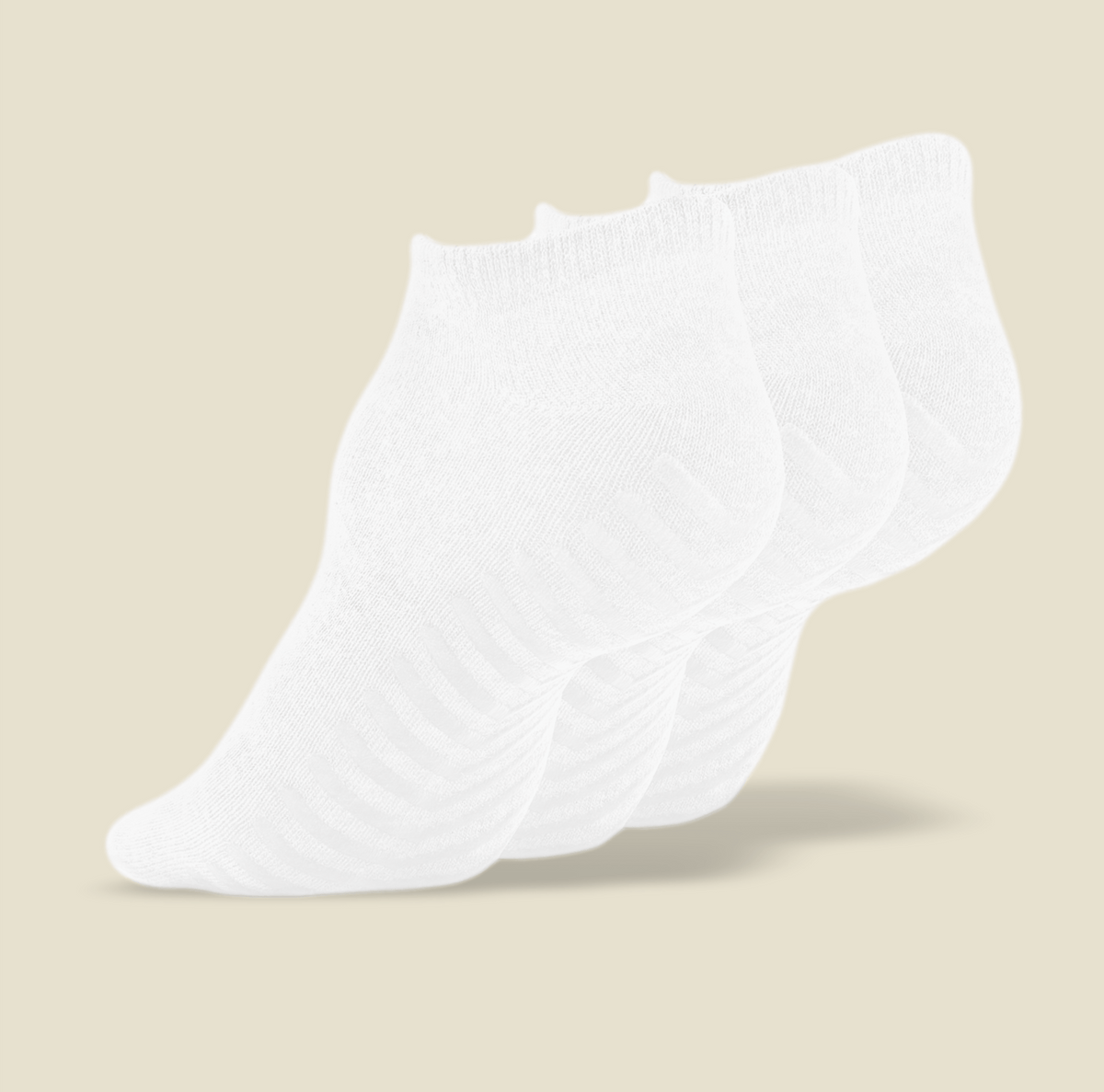 Women&#39;s White Low Cut Ankle Non Skid Socks - 3 pairs - Gripjoy Socks