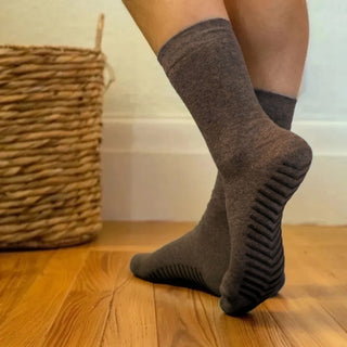 Men's Crew Grip Socks 3-Pack, Brown