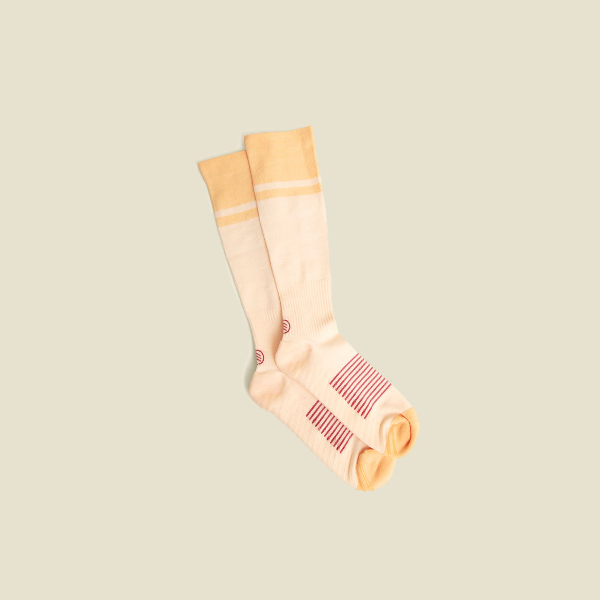 Women&#39;s Orange/Pink Compression Socks with Grips - 1 Pair - Gripjoy Socks