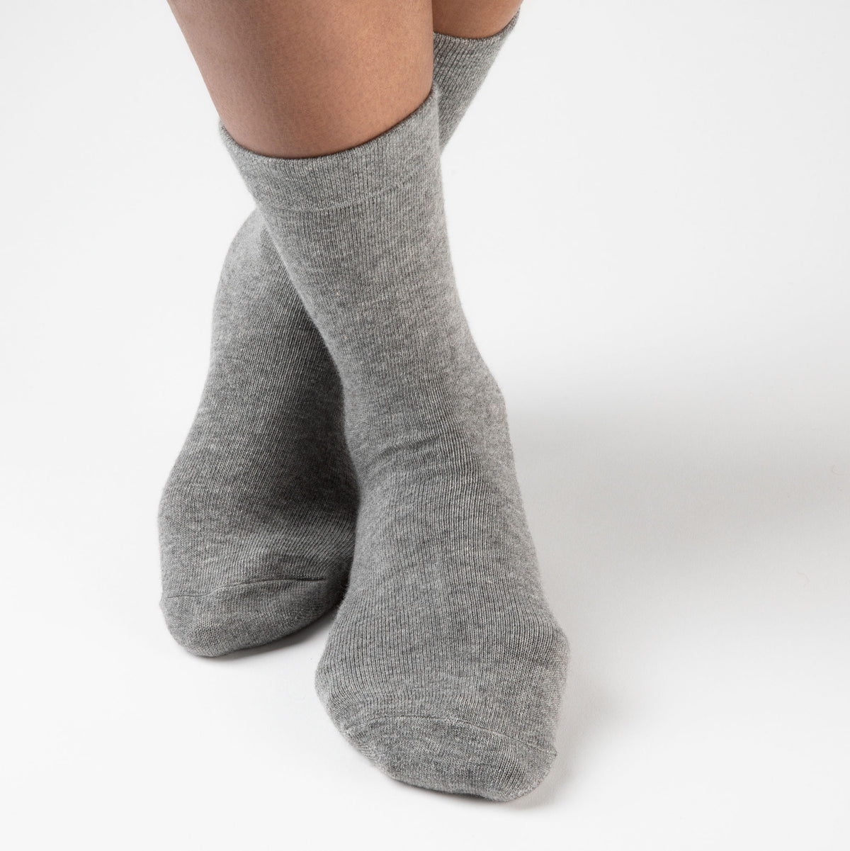 Light Grey Women&#39;s Original Crew Non-Slip Socks - 3 pairs - Gripjoy Socks