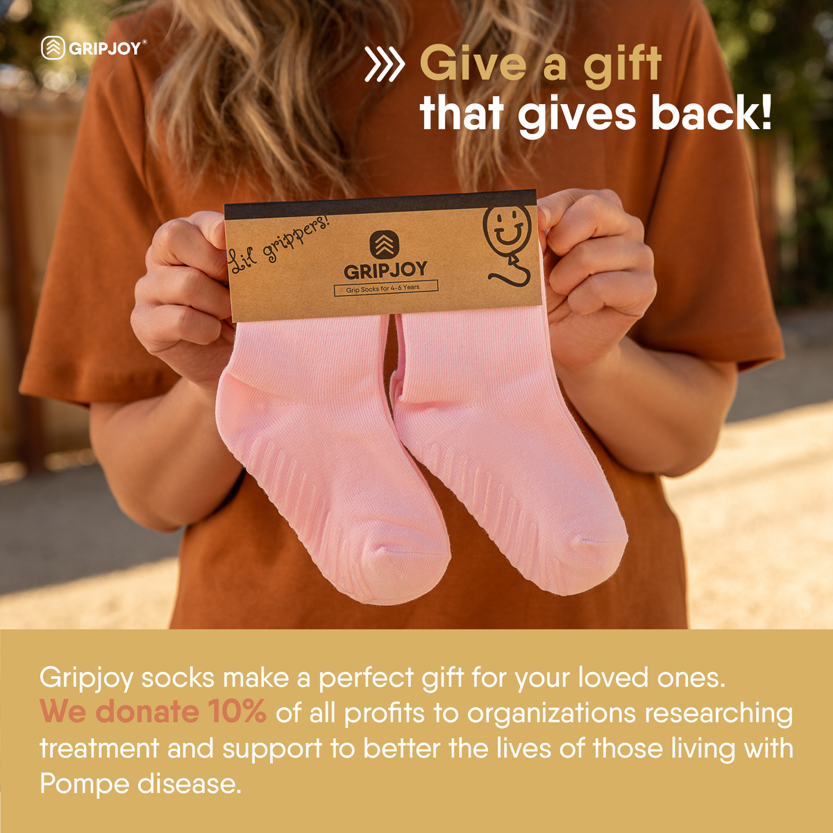 Pink Grip Socks for Toddlers &amp; Kids - 4 pairs - Gripjoy Socks