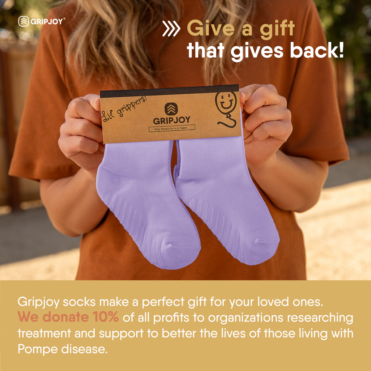 Purple Grip Socks for Toddlers &amp; Kids - 4 pairs - Gripjoy Socks