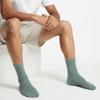 Men's Crew Grip Socks 1-Pair, Heather Green