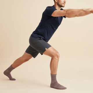 Men's Crew Grip Socks 1-Pair, Heather Maroon