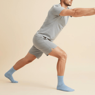 Men's Crew Grip Socks 1-Pair, Heather Blue