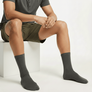 Men's Crew Grip Socks 1-Pair, Charcoal