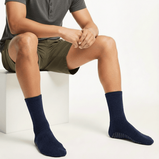 Men's Crew Grip Socks 1-Pair, Navy