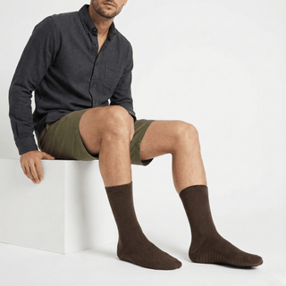 Men's Crew Grip Socks 1-Pair, Brown