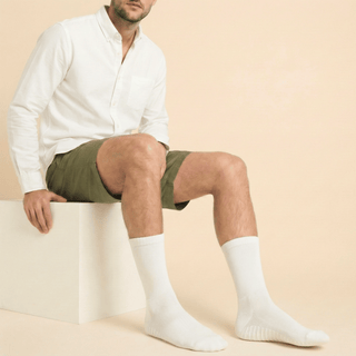 Men's Crew Grip Socks 1-Pair, White