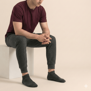 Men's Ankle Grip Socks 3-Pack, Charcoal