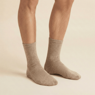 Men's Crew Grip Socks 1-Pair, Beige