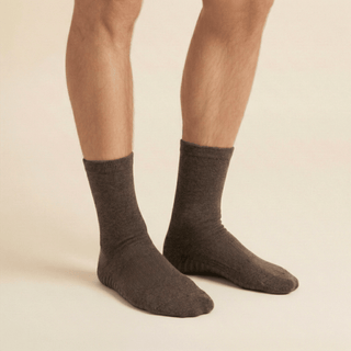 Men's Crew Grip Socks 3-Pack, Brown