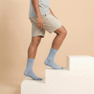 Men's Crew Grip Socks 1-Pair, Heather Blue