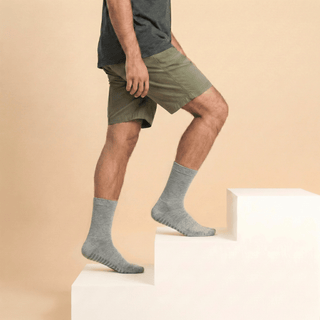 Men's Crew Grip Socks 1-Pair, Gray