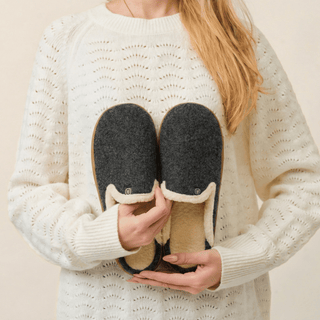 Women's Gripper Slipper, Charcoal