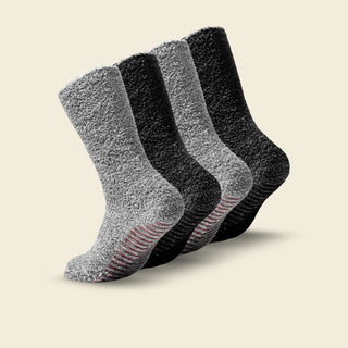 Men's Fuzzy Grip Socks 4-Pack