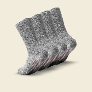Men's Fuzzy Grip Socks 4-Pack