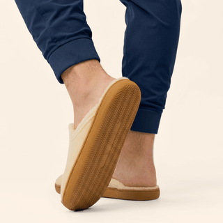 Men's Gripper Slipper, Cream