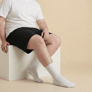 Men's Diabetic Grip Socks 3-Pack, White