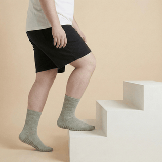 Men's Diabetic Grip Socks 3-Pack, Gray