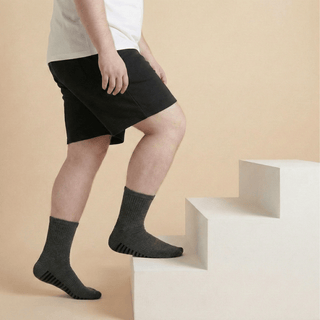 Men's Diabetic Grip Socks 3-Pack, Mix Gray