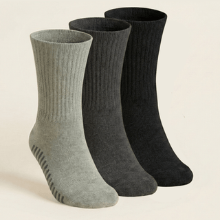 Women's Diabetic Grip Socks 3-Pack, Mix Gray