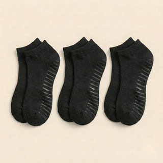 Men's Ankle Grip Socks 3-Pack, Black