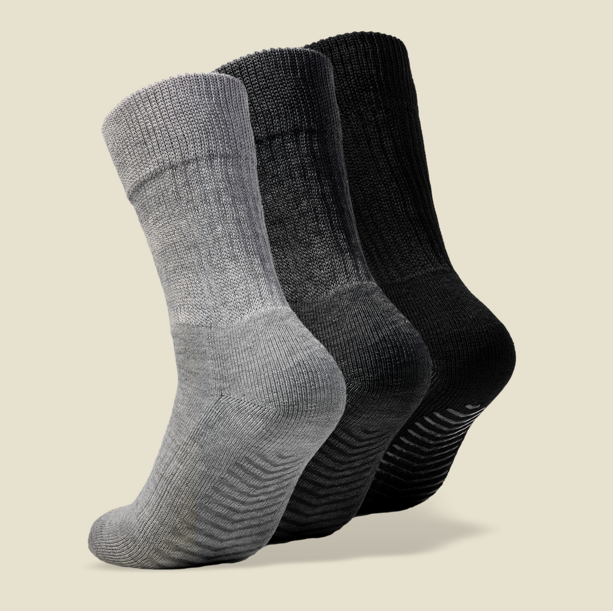 Grip Socks for Men - Casual Comfort Crew x3 Pairs - Gripjoy Socks