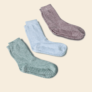 Women's Crew Grip Socks 3-Pack, Mix Heather Green