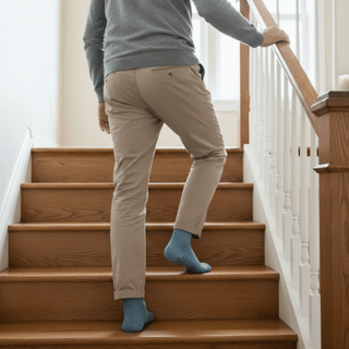 Men's Crew Grip Socks 1-Pair, Heather Blue