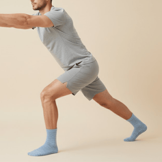 Men's Crew Grip Socks 1-Pair, Heather Blue