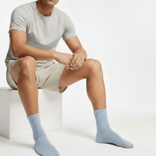 Men's Crew Grip Socks 1-Pair, Heather Blue