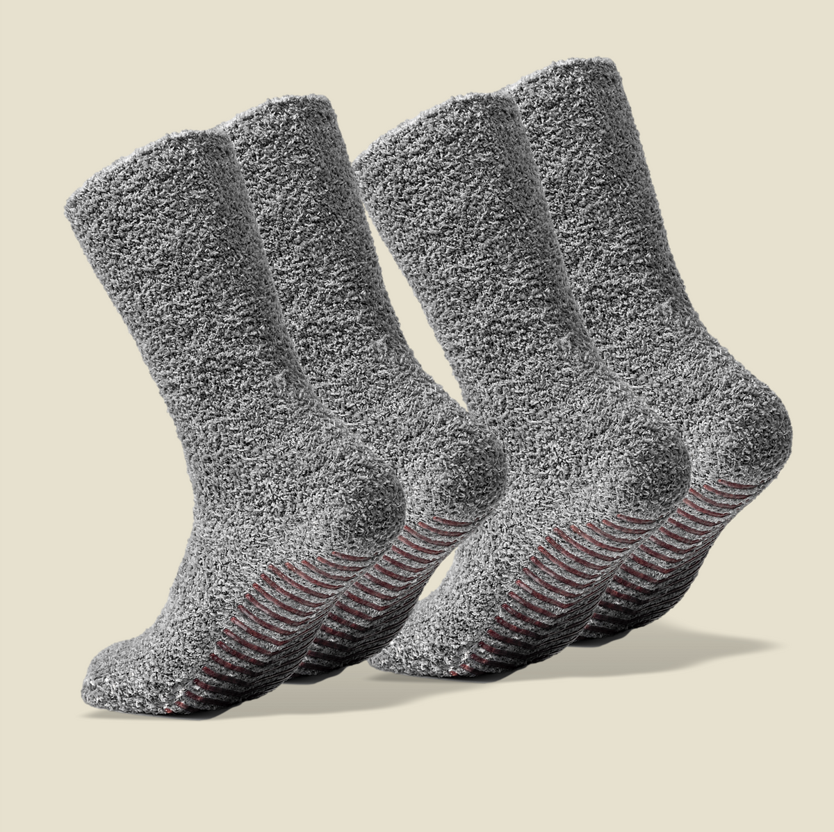 Grey fuzzy socks deals