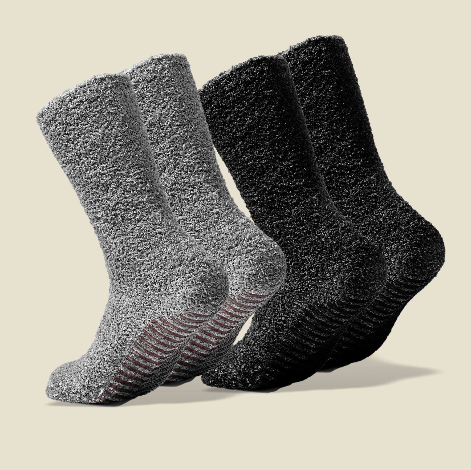 Fuzzy Socks with Grips for Men x4 Pairs - Gripjoy Socks