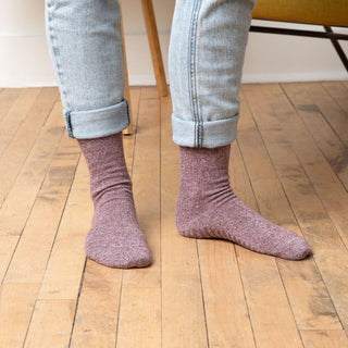 Women's Crew Grip Socks 1-Pair, Heather Maroon