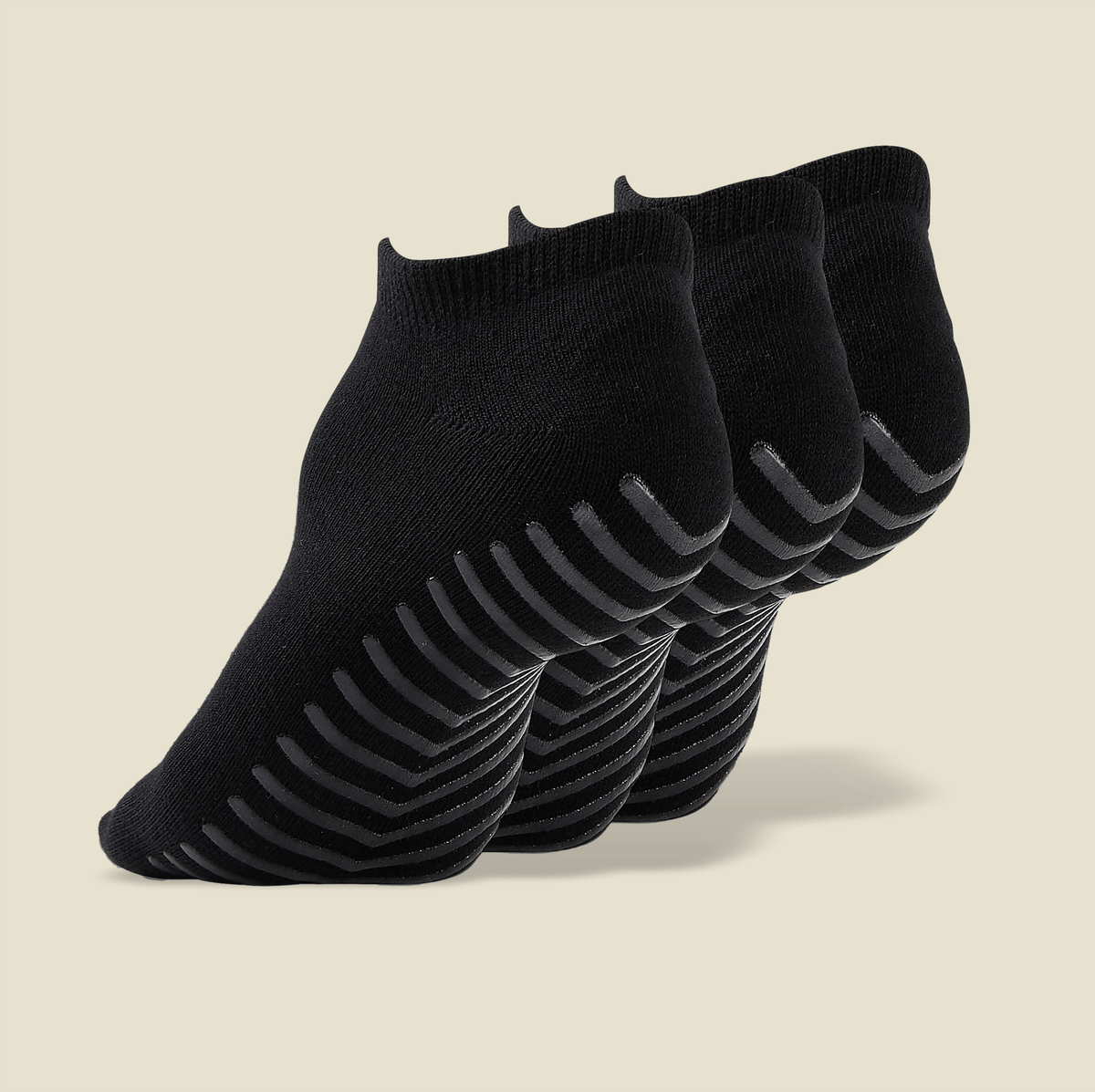 Women&#39;s Black Low Cut Ankle Non Skid Socks - 3 pairs - Gripjoy Socks