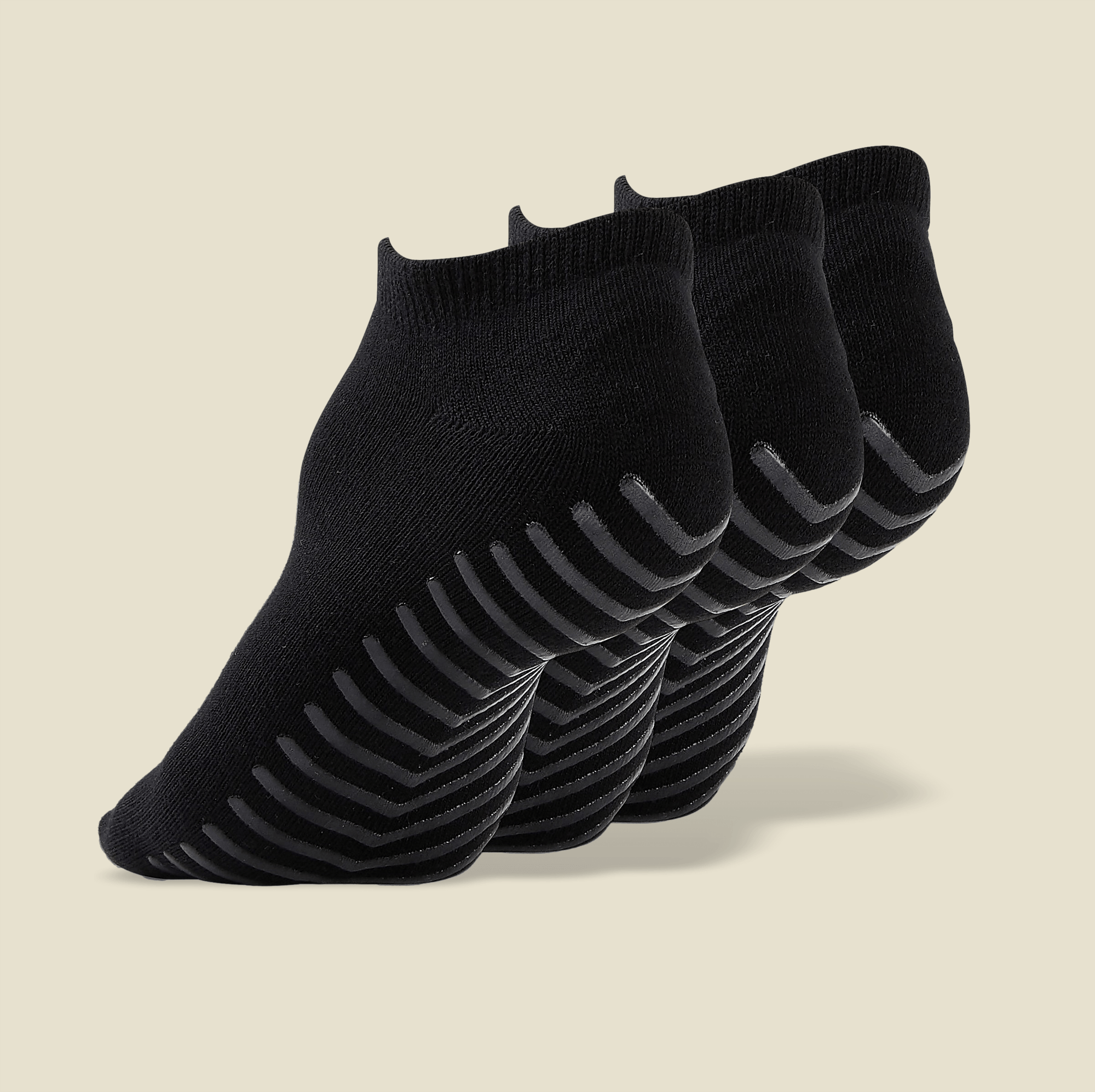 Women's Black Low Cut Ankle Non Skid Socks - 3 pairs - Gripjoy Socks