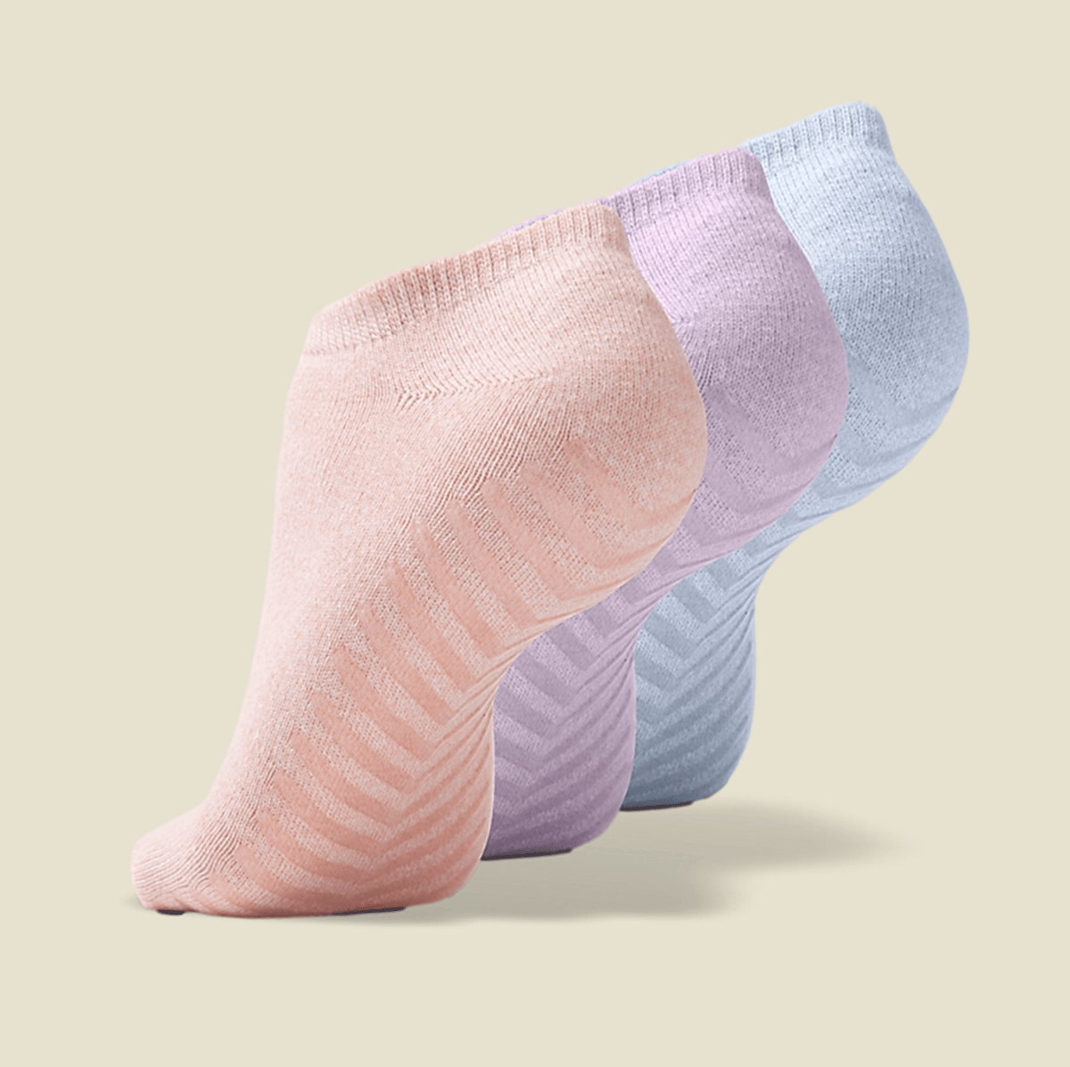 Women&#39;s Pink, Purple, Blue Low Cut Ankle Non Skid Socks - 3 pairs - Gripjoy Socks