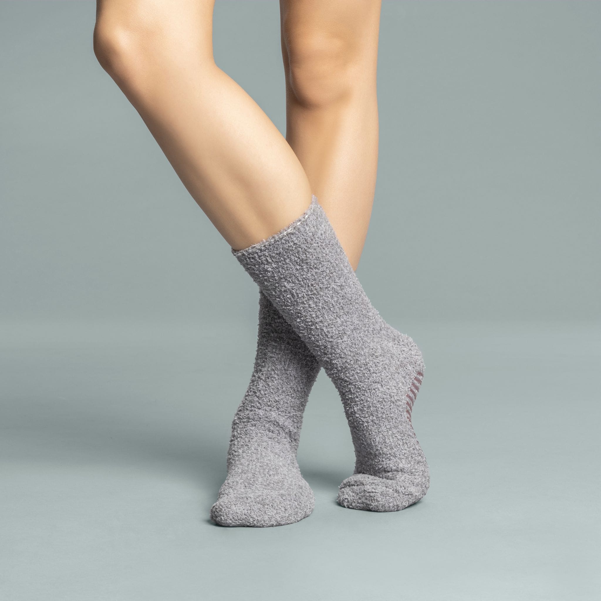 Women's Fuzzy Grip Socks 2-Pack, Gray – Gripjoy Socks