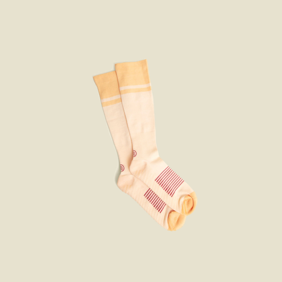 Men&#39;s Orange/Pink Compression Socks with Grips - 1 Pair - Gripjoy Socks