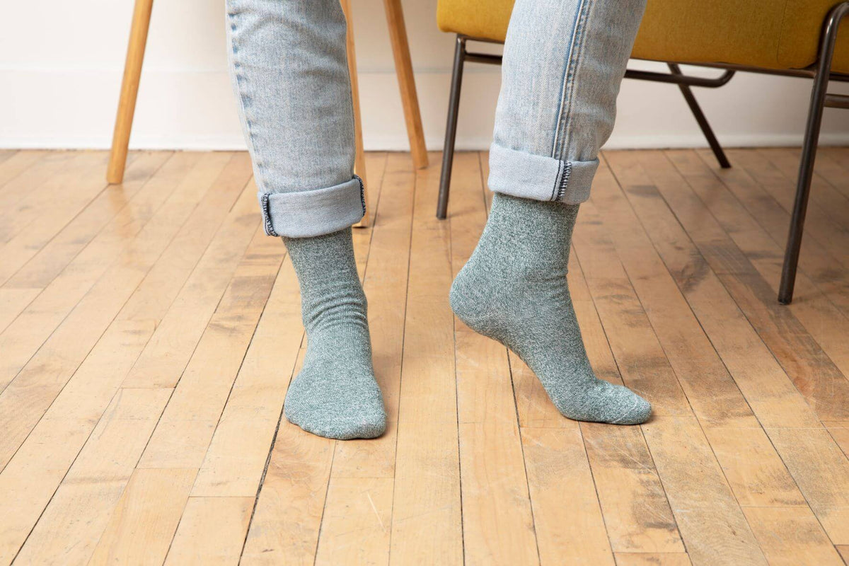 Women's Green, Blue, Maroon Original Crew Non-Slip Socks - 3 pairs