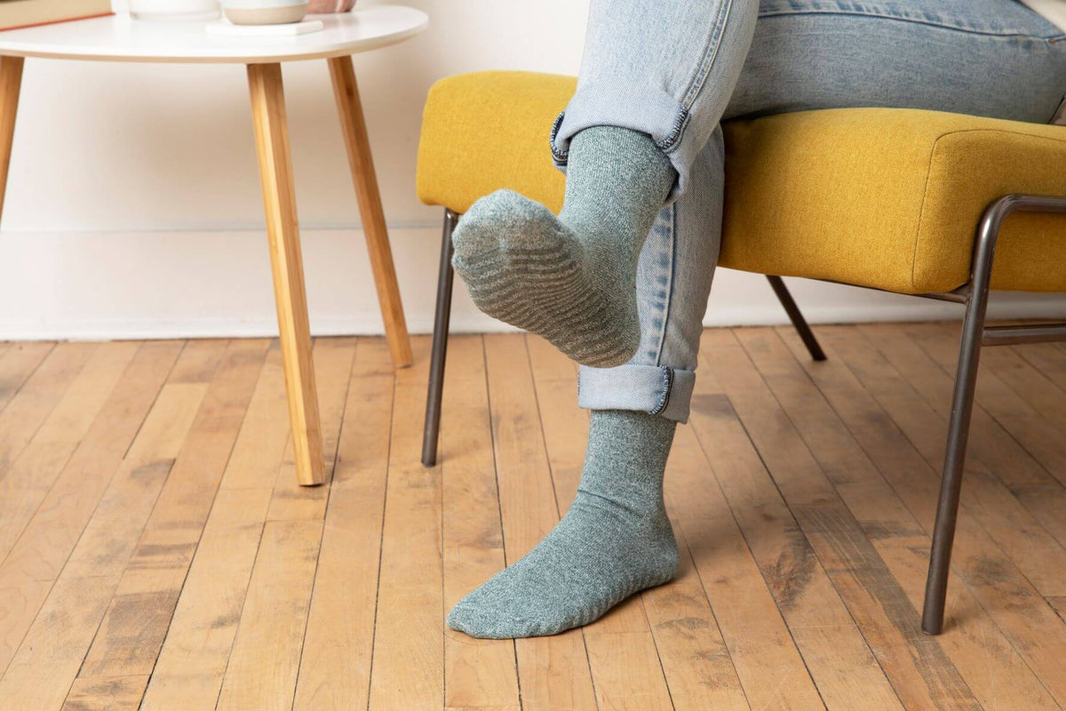 Women&#39;s Green, Blue, Maroon Original Crew Non-Slip Socks - 3 pairs - Gripjoy Socks