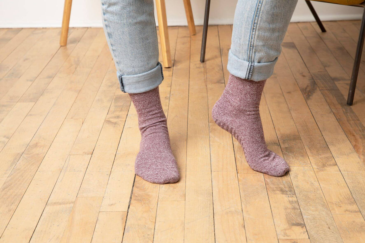 Women's Green, Blue, Maroon Original Crew Non-Slip Socks - 3 pairs -  Gripjoy Socks